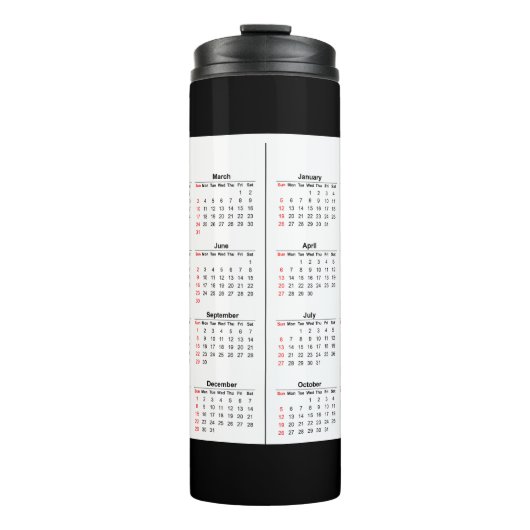 Bouteilles Isothermes 2024 2025 Calendrier 2 an noir blanc (Devant)