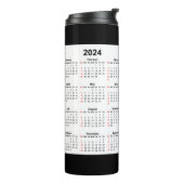 Bouteilles Isothermes 2024 2025 Calendrier 2 an noir blanc (Tourné sur la gauche)