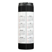 Bouteilles Isothermes 2024 2025 Calendrier 2 an noir blanc (Dos)
