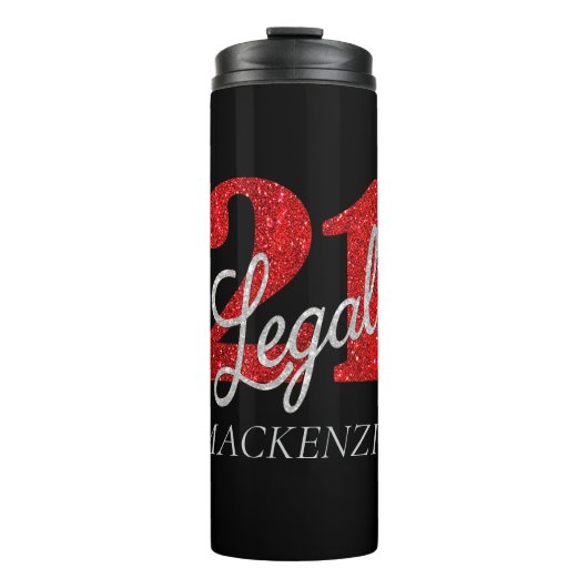 Bouteilles Isothermes 21 et juridique | Parties scintillant Red Faux 21e (Devant)