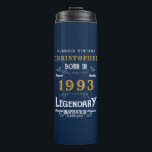 Bouteilles Isothermes 30th Birthday Born 1993 Legend Blue Gold Ajouter u<br><div class="desc">Anniversaire "Original Quality Legendary Inspiration" tumbler thermique. Ajoutez le nom et l'année souhaités dans les champs modèles pour créer un élément unique de célébration d'anniversaire. Faites équipe avec les cadeaux,  accessoires de fête et vêtements correspondants disponibles dans notre magasin www.zazzle.com/store/thecelebrationstore</div>