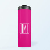 Bouteilles Isothermes 3 Initiales Monogramme | Blanc sur rose chaud