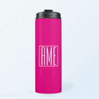 3 Initiales Monogramme | Blanc sur rose chaud