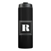 Bouteilles Isothermes 3 monogramme de cadre | Noir et blanc (Devant)