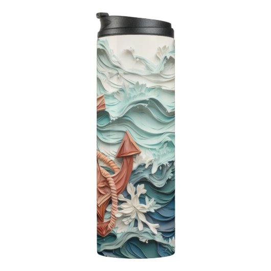 Bouteilles Isothermes 3d Ancre Sea Waves Art (Tourné sur la droite)