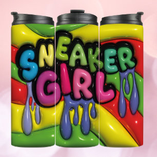Bouteilles Isothermes 3d Effet gonflé BASKET goutte à goutte GIRL Tumble