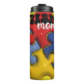 Bouteilles Isothermes 3d Mère de l'autisme gonflé - Puzzle Tumbler (Devant)