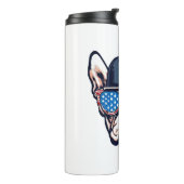 Bouteilles Isothermes 4 juillet du week-end de French Bulldog (Tourné sur la gauche)