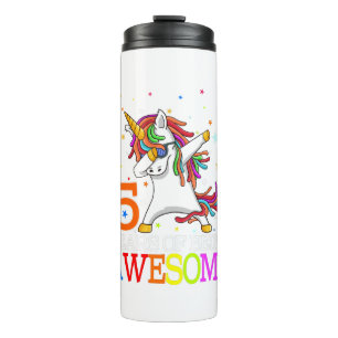 Bouteilles Isothermes 5e anniversaire Dabbing Unicorn Party cadeau 5 ans