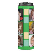 Bouteilles Isothermes 8 collage photo initiales vert beige (Dos)