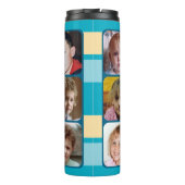 Bouteilles Isothermes 8 photo collage initials blue beige (Dos)