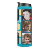 Bouteilles Isothermes 8 photo collage initials blue beige (Tourné sur la droite)