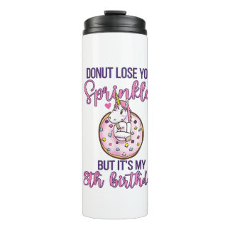 Bouteilles Isothermes 8th Donut Birthday Party Unicorn Eight Year Old Sw