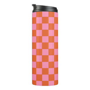 Bouteilles Isothermes à damiers orange et rose