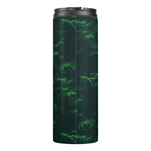 Bouteilles Isothermes À feuillage persistant arbre vert rustique noir (Dos)