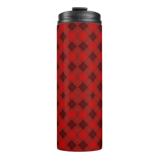 Bouteilles Isothermes A tall travel mug with a vibrant red plaid pattern (Devant)