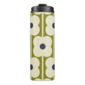 Bouteilles Isothermes Abacus Eyelet Fleur Latéral Olive et Bleu (Devant)