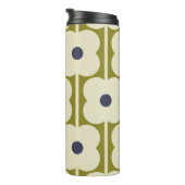 Bouteilles Isothermes Abacus Eyelet Fleur Latéral Olive et Bleu (Tourné sur la droite)