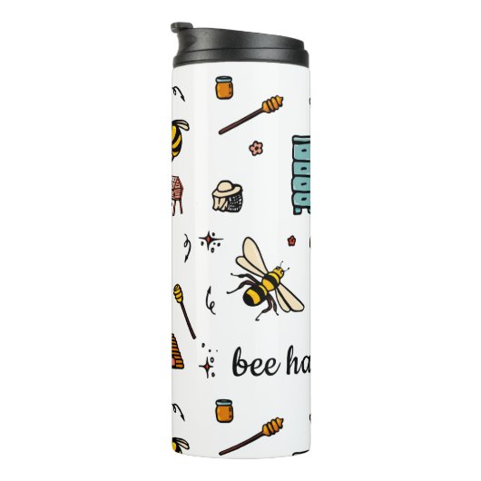 Bouteilles Isothermes Abeille joyeux jolies abeilles mot art (Tourné sur la droite)