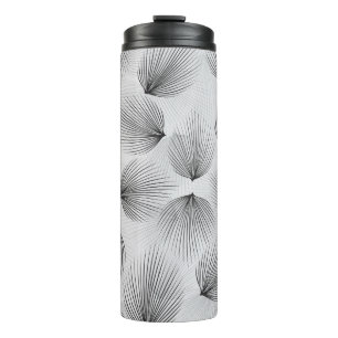 Bouteilles Isothermes Abstract black flower pattern on grey background