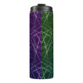 Bouteilles Isothermes Abstract Cyber Pattern | Purple & Emerald Grid (Devant)