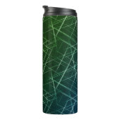 Bouteilles Isothermes Abstract Cyber Pattern | Purple & Emerald Grid (Tourné sur la droite)