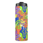 Bouteilles Isothermes Abstract Neon Doodle Maze Pattern (Devant)