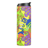 Bouteilles Isothermes Abstract Neon Doodle Maze Pattern (Tourné sur la gauche)