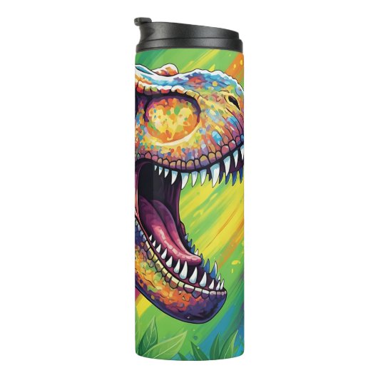 Bouteilles Isothermes Abstract Rainbow T-Rex Roaring Art (Tourné sur la droite)