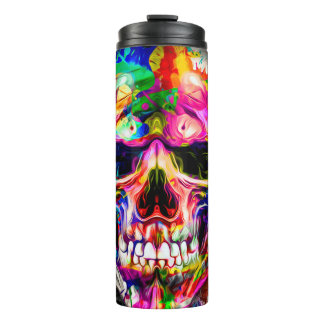 Bouteilles Isothermes abstrait arrière - plan coloré avec un crâne color