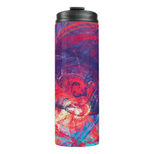 Bouteilles Isothermes Abstrait beau rouge et bleu clair dossier de coule