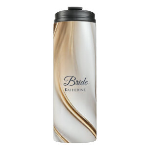 Bouteilles Isothermes Abstrait-Bleu Blanc Or-Bride-