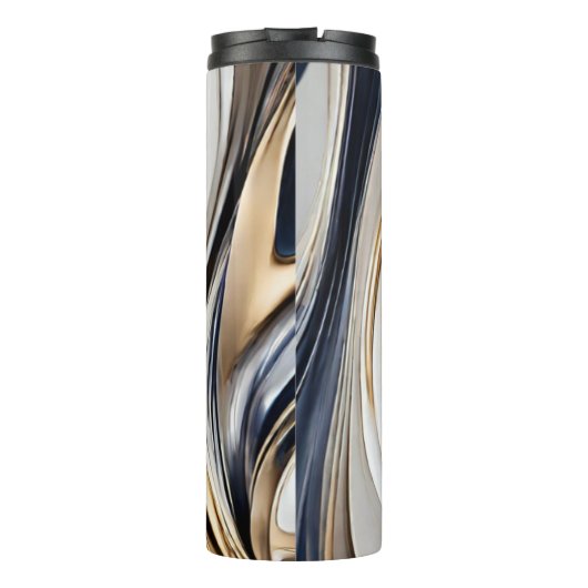 Bouteilles Isothermes Abstrait-Bleu Blanc Or-Bride- (Dos)