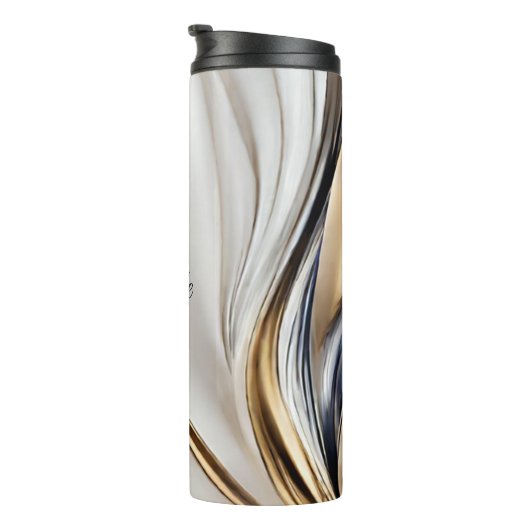 Bouteilles Isothermes Abstrait-Bleu Blanc Or-Bride- (Tourné sur la droite)