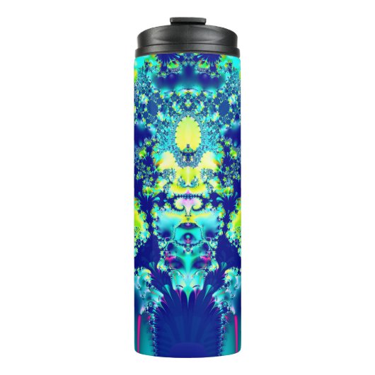 Bouteilles Isothermes Abstrait bleu cyan vert fractal (Devant)