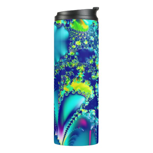 Bouteilles Isothermes Abstrait bleu cyan vert fractal (Tourné sur la gauche)