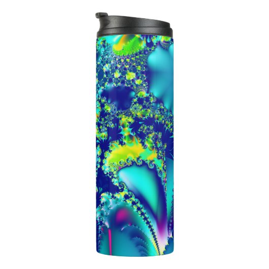 Bouteilles Isothermes Abstrait bleu cyan vert fractal (Tourné sur la droite)