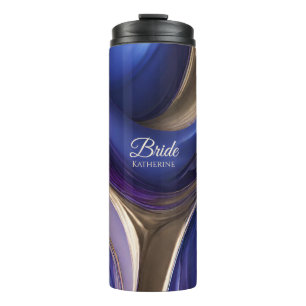 Bouteilles Isothermes Abstrait-bleu violet moderne Gold-Bride-
