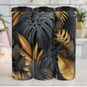 Bouteilles Isothermes Abstrait Botanique Noir et Or