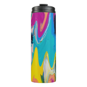 Bouteilles Isothermes Abstrait coloré, aquarelle flou de mouvement.