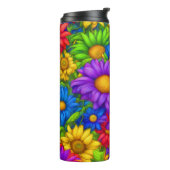Bouteilles Isothermes Abstrait de marguerites arc-en-ciel #966 - (Tourné sur la gauche)