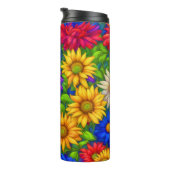 Bouteilles Isothermes Abstrait de marguerites arc-en-ciel #966 - (Tourné sur la droite)