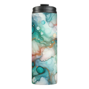 Bouteilles Isothermes Abstrait en rose, sarcelle, bleu et or