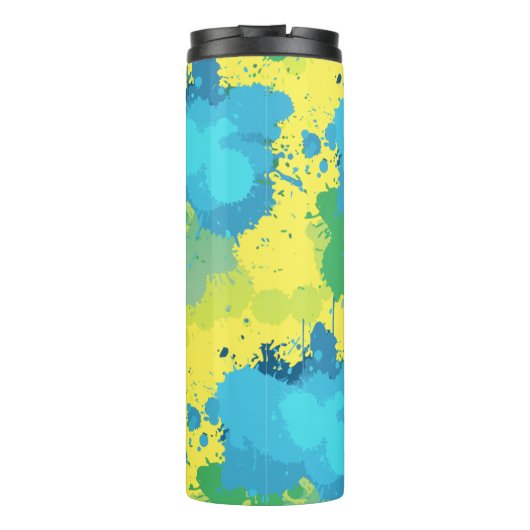 Bouteilles Isothermes Abstrait Jaune Turquoise Vert Peinture (Dos)