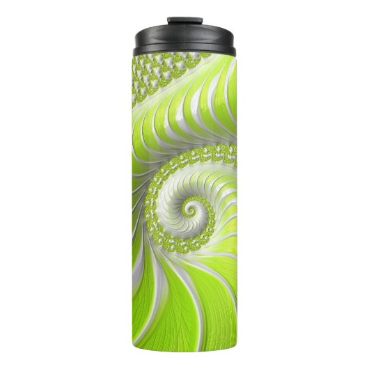 Bouteilles Isothermes Abstrait Moderne Lime Green Spiral Fractal (Devant)
