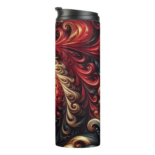 Bouteilles Isothermes Abstrait Moderne Rouges, Noir et Or (Tourné sur la droite)