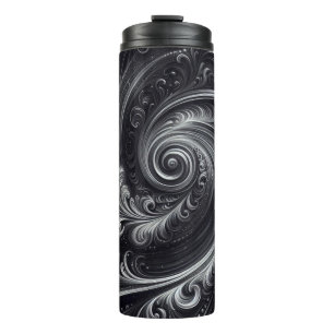 Bouteilles Isothermes Abstrait Moderne Simple Tourbillonnant Noir et Bla