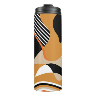 Bouteilles Isothermes Abstrait ondulé : motif noir vintage