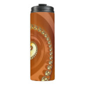 Bouteilles Isothermes Abstrait or Orange Dégradé Spiral Fractal (Devant)