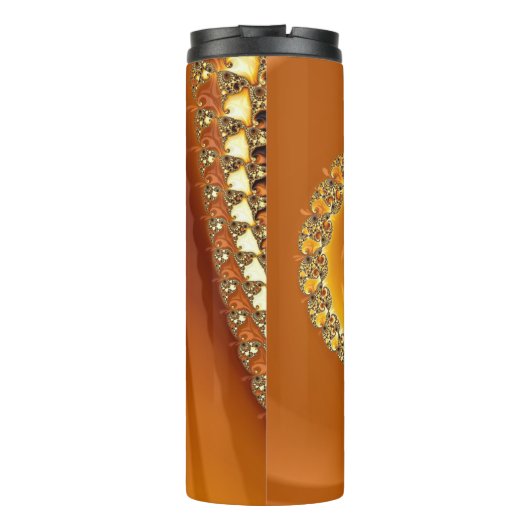 Bouteilles Isothermes Abstrait or Orange Dégradé Spiral Fractal (Dos)